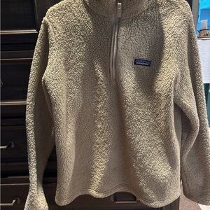 Patagonia Tan Zip Up Sweater Plush Fleece